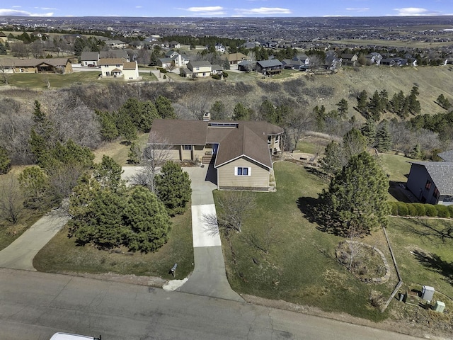 aerial view with a residential view