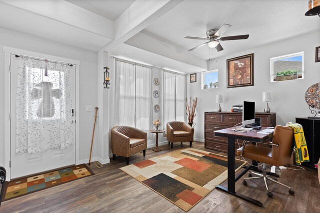552 Other, Rapid City, SD 57703 - office with a wealth of natural light, a ceiling fan, wood finished floors, and baseboards