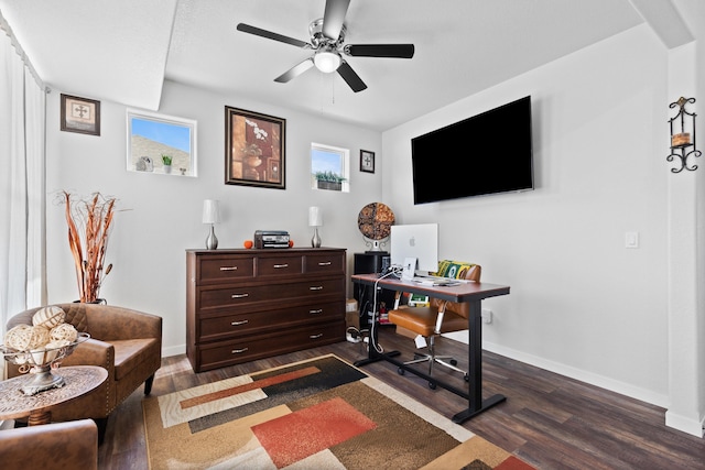 552 Other, Rapid City, SD 57703 - office space featuring dark wood-type flooring, baseboards, and a ceiling fan