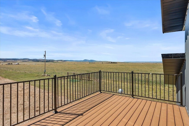deck with a rural view
