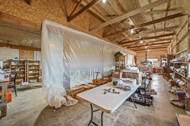 misc room featuring high vaulted ceiling