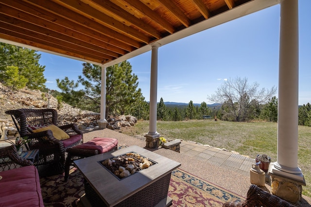 11583 Pay Dirt Pass, Custer, SD 57730 - view of patio with an outdoor fire pit