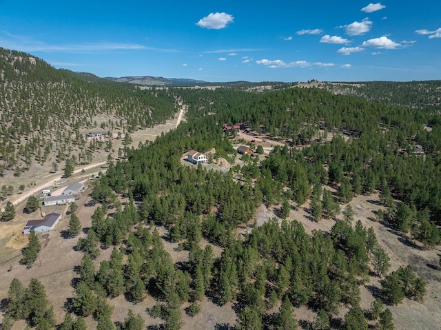 11583 Pay Dirt Pass, Custer, SD 57730 - birds eye view of property with a mountain view and a wooded view