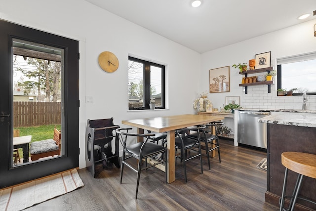 3818 W Main St, Rapid City, SD 57702 - dining space with recessed lighting, dark wood-type flooring, and plenty of natural light