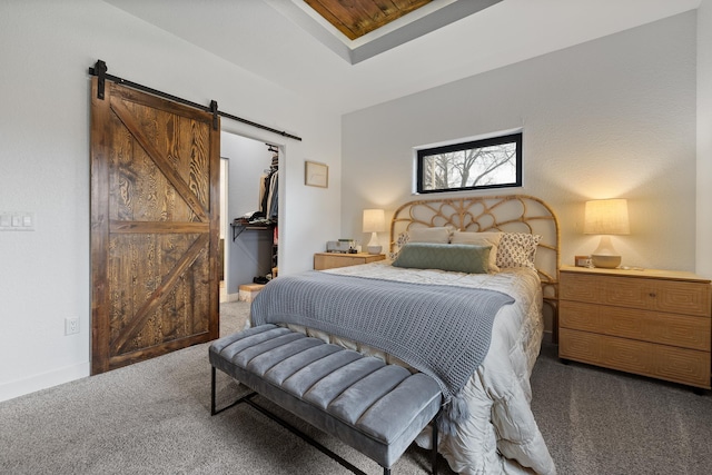 3818 W Main St, Rapid City, SD 57702 - bedroom featuring a spacious closet, a barn door, a closet, and carpet