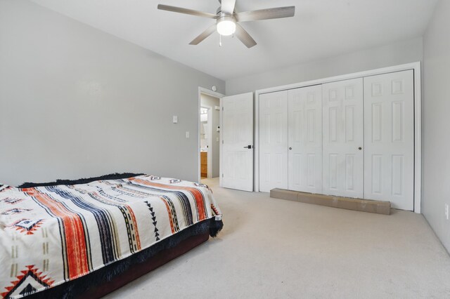 12634 Robins Roost Rd, Hill City, SD 57745 - bedroom with carpet, a closet, and a ceiling fan