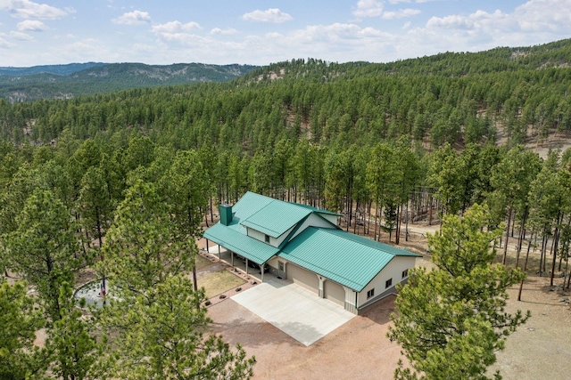 12388 Little Tiger Ln, Hill City, SD 57745 - bird's eye view featuring a mountain view and a wooded view