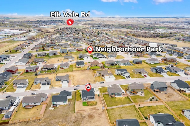drone / aerial view featuring a residential view
