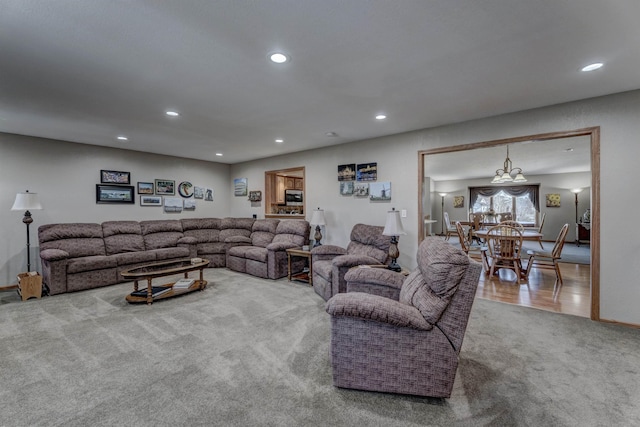 5341 Scrub Oak Cir, Rapid City, SD 57702 - carpeted living area with baseboards and recessed lighting
