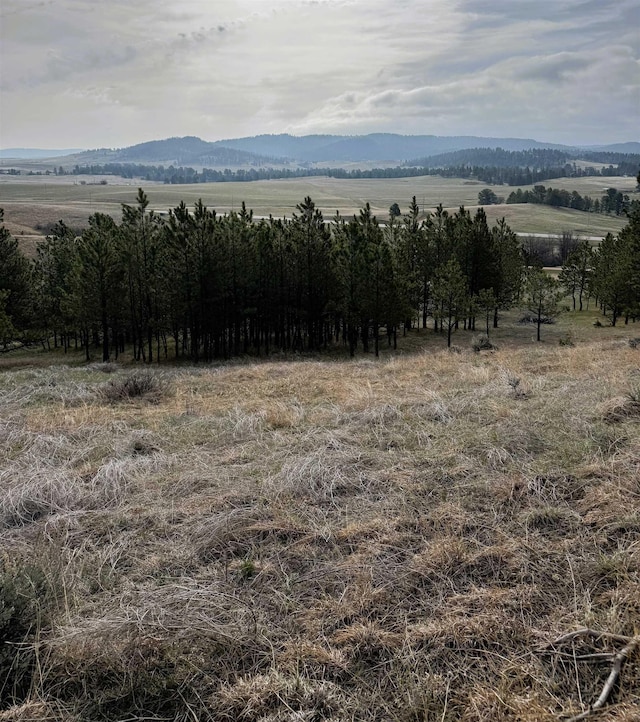 mountain view with a rural view