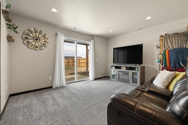 6461 Receda St, Rapid City, SD 57703 - living room featuring visible vents, recessed lighting, baseboards, and carpet floors