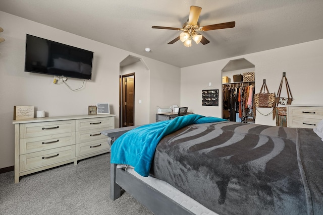 6461 Receda St, Rapid City, SD 57703 - bedroom featuring a closet, ceiling fan, carpet flooring, and a spacious closet
