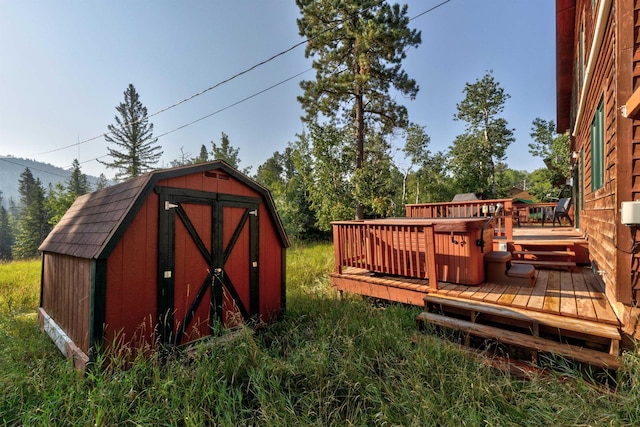 view of shed