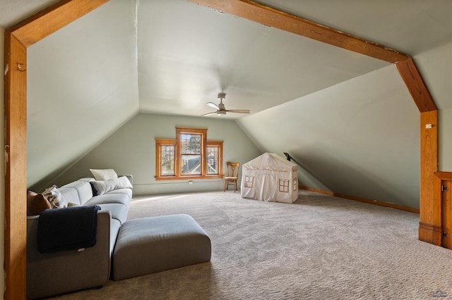 1019 Fulton St, Rapid City, SD 57701 - bonus room with a ceiling fan, carpet, and lofted ceiling