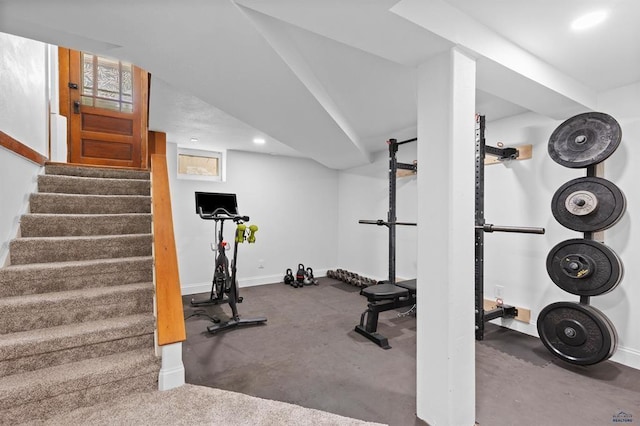 1019 Fulton St, Rapid City, SD 57701 - exercise area featuring baseboards and recessed lighting