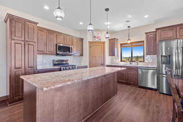 2900 Westview Ave, Spearfish, SD 57783 - kitchen with backsplash, stainless steel appliances, and recessed lighting