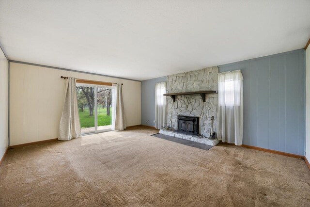 1112 Elkhorn St, Belle Fourche, SD 57717 - unfurnished living room with baseboards and carpet flooring