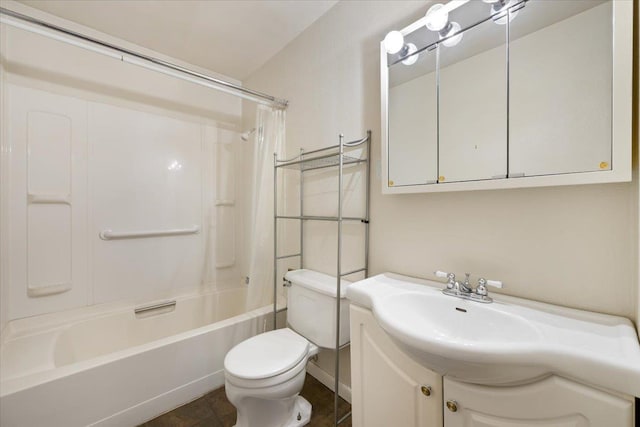 1112 Elkhorn St, Belle Fourche, SD 57717 - full bathroom featuring vanity, shower / tub combo, and toilet