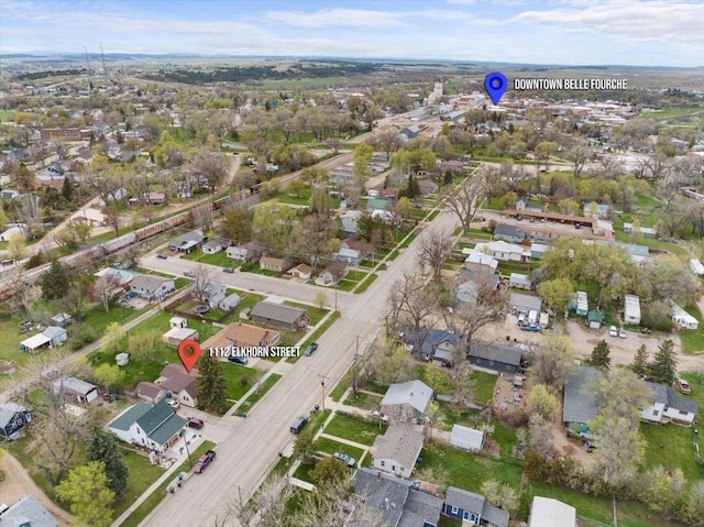 1112 Elkhorn St, Belle Fourche, SD 57717 - birds eye view of property featuring a residential view