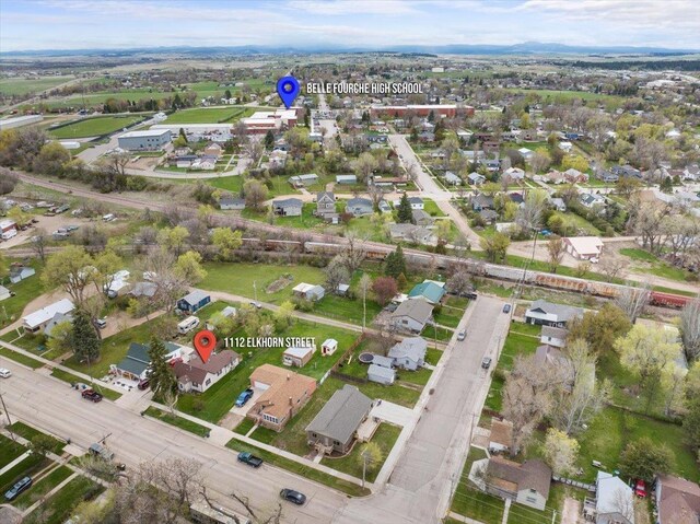 1112 Elkhorn St, Belle Fourche, SD 57717 - birds eye view of property with a residential view