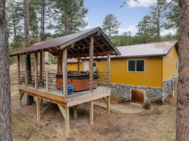 22773 Sunnyside Gulch Rd, Silver City, SD 57702 - exterior space featuring a hot tub and a gazebo
