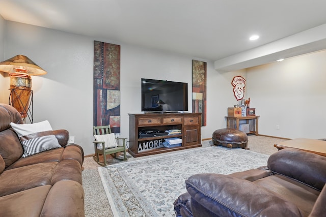2940 Motherlode Dr, Rapid City, SD 57702 - living room featuring carpet floors, baseboards, and recessed lighting
