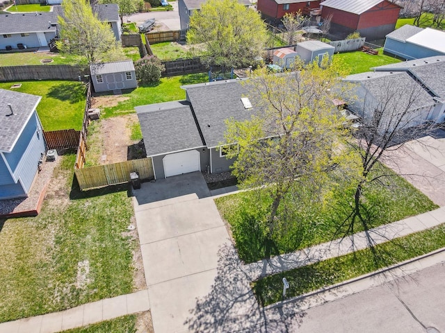 aerial view of residential area