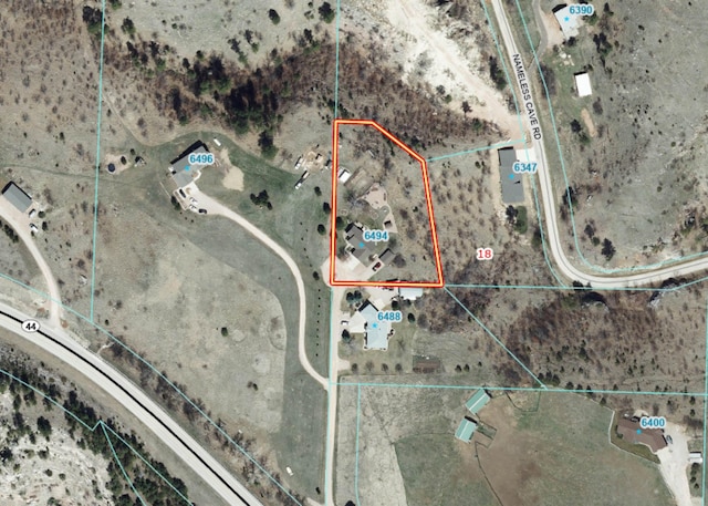 6494 Blake Rd, Rapid City, SD 57702 - aerial view of property's location featuring property boundaries highlighted