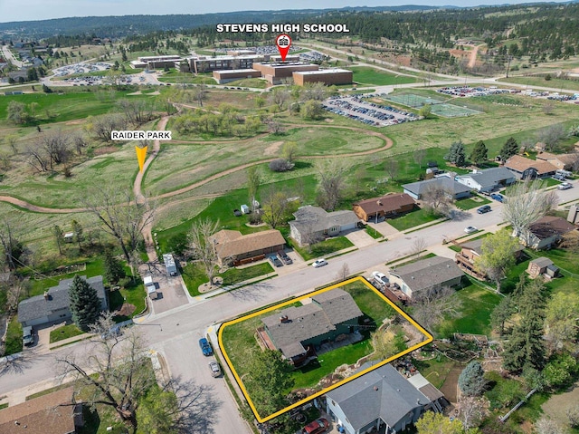 4202 Mary Dr, Rapid City, SD 57702 - aerial overview of property's location with property boundaries highlighted