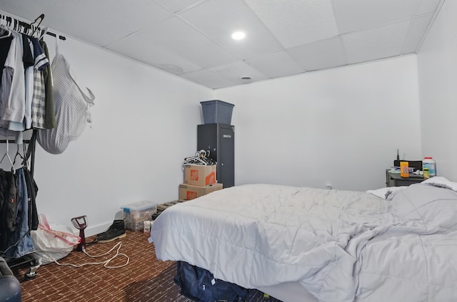 101 E Summit St, Lead, SD 57754 - carpeted bedroom featuring a drop ceiling