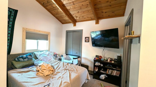 125 S Galena St, Lead, SD 57754 - bedroom featuring wooden ceiling and carpet floors