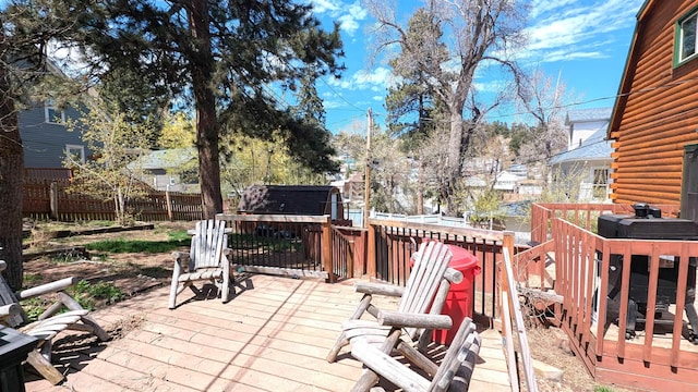 125 S Galena St, Lead, SD 57754 - wooden deck with a fenced backyard