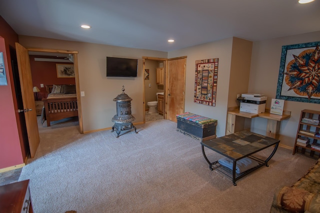 10 Centennial Ave, Deadwood, SD 57732 - living room with light colored carpet, recessed lighting, and baseboards