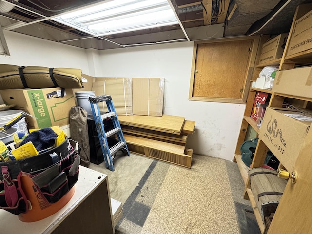 view of finished below grade area
