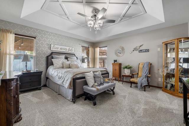 4127 Quiment Ct, Rapid City, SD 57702 - bedroom with light carpet, multiple windows, baseboards, and wallpapered walls