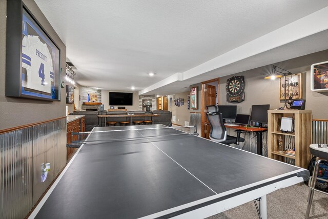 4127 Quiment Ct, Rapid City, SD 57702 - game room featuring a textured wall and a desk