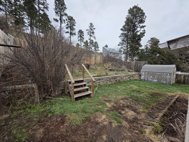142 W Summit St, Lead, SD 57754 - fenced backyard featuring a storage shed and an outbuilding