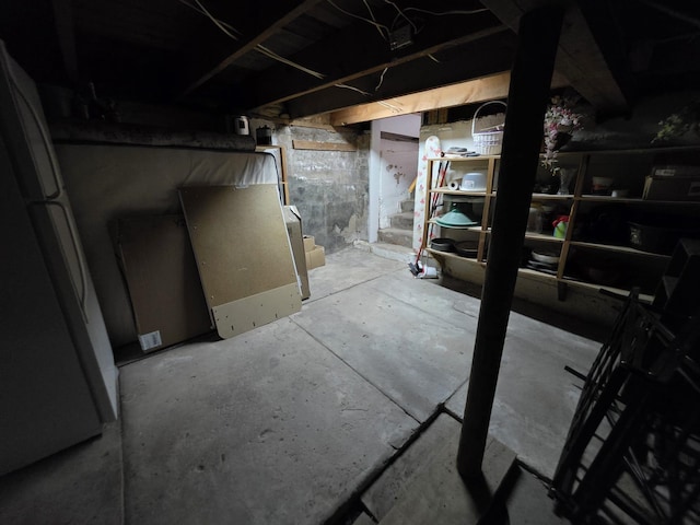 142 W Summit St, Lead, SD 57754 - unfinished below grade area with freestanding refrigerator