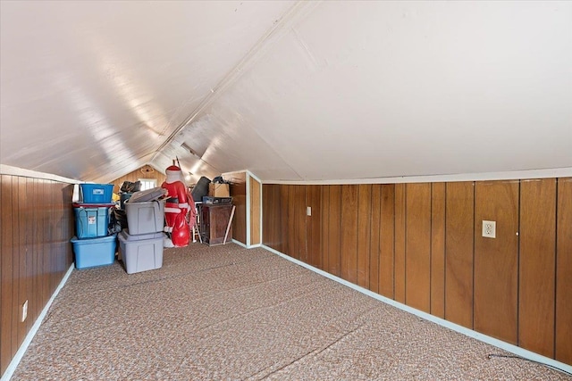 24 Mckinley St, Deadwood, SD 57732 - bonus room with wooden walls, lofted ceiling, and carpet floors
