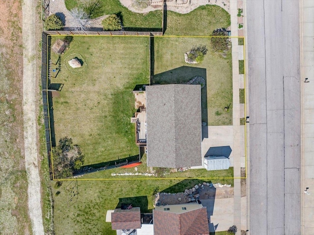 aerial overview of property's location with property parcel outlined