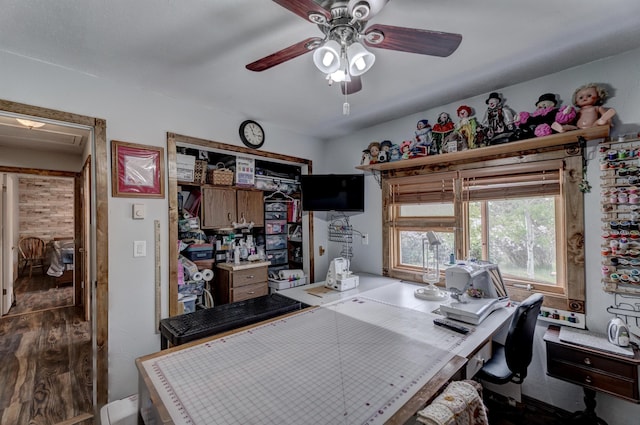 12944 Larene Dr, Black Hawk, SD 57718 - office area featuring ceiling fan