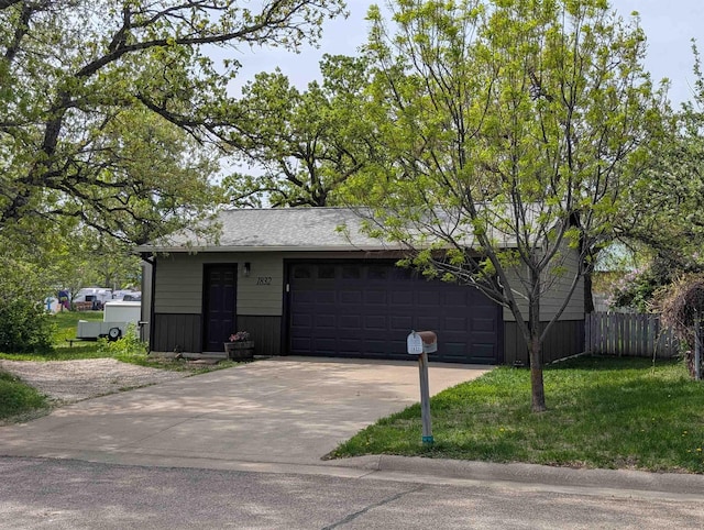 garage with driveway