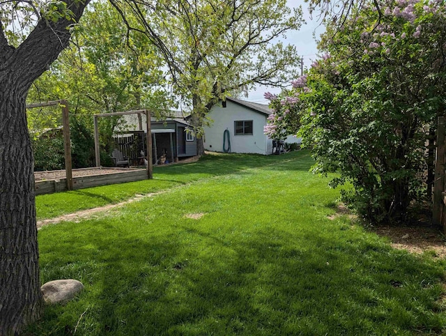 view of green lawn