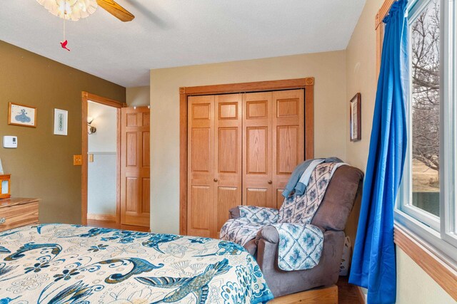 2030 12th Ave, Belle Fourche, SD 57717 - bedroom with a closet and a ceiling fan