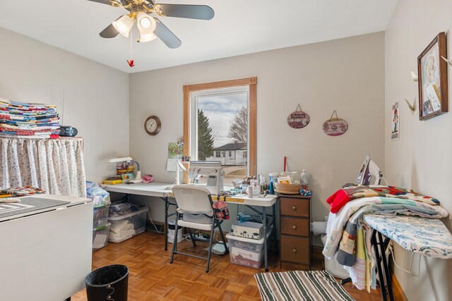 2030 12th Ave, Belle Fourche, SD 57717 - office area featuring a ceiling fan
