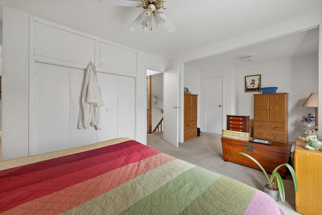 24227 Pine Grove Rd, Rapid City, SD 57702 - bedroom featuring light carpet and a ceiling fan
