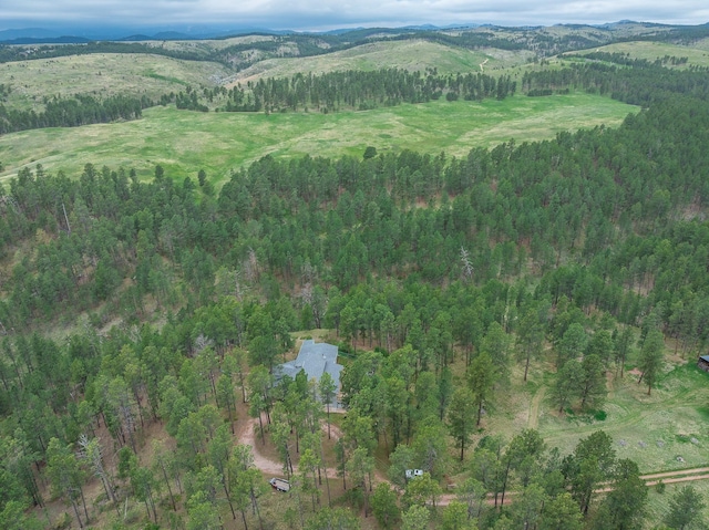 24227 Pine Grove Rd, Rapid City, SD 57702 - aerial view of property and surrounding area with a forest and a mountainous background