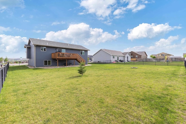 3012 Allison Ln, Rapid City, SD 57703 - view of yard featuring stairs, a deck, and a residential view