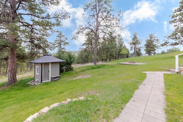 8510 Clarkson Rd, Rapid City, SD 57702 - view of green lawn with a shed and an outdoor structure