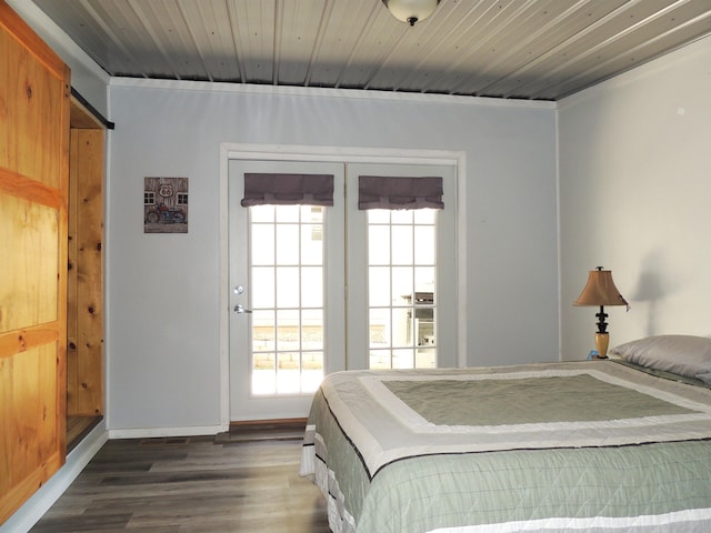 123 Gordon St, Custer, SD 57730 - bedroom with dark wood-style flooring and wooden ceiling